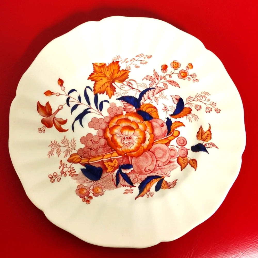Royal Doulton Kirkwood Bread & Butter Blue Red Floral Plates